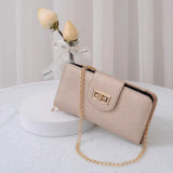 Turn Lock Crossbody Wallet