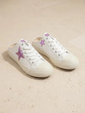Zoe Star Patch Mule Sneakers Canvas Slip-On Backless Sneaker