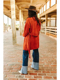 Rust Long Sleeve Knitted Cardigan