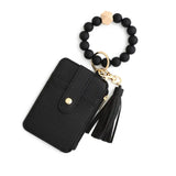 Multi-Colored Leopard Print Bracelet Card Slot Keychain