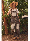 Plus Leopard Printed Patchwork Overall