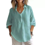 Solid Color Casual Loose Long Sleeve Shirt