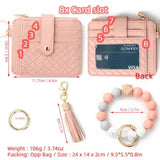 Nina Quilted Beaded Keychain Bracelet Wallet