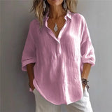 Solid Color Casual Loose Long Sleeve Shirt