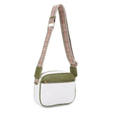 Two Tone Women's Crossbody Bag with Guitar Strap