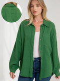 Oversized Raw Edge Shirt w/ Back Patch SI-