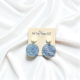Light Blue & White Acrylic Game Day Earrings