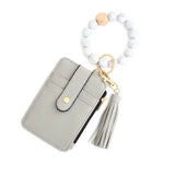 Multi-Colored Leopard Print Bracelet Card Slot Keychain