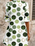 Polka Dot Mini Dress Shift V Neck Summer Dress