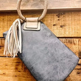 Fashion Cuff Handle Tassel Wristlet Clutch