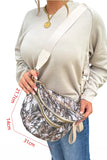 Camouflage Print Gold Chain Strap Zipper Crossbody Bag