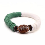 Green and White Game Day Football Bracelet | Team Jewelry