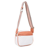 Two Tone Women's Crossbody Bag with Guitar Strap