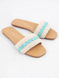 Salma Woven Strap Slide Sandals Braided Summer Flat Slides