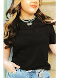 Black Short Sleeve Arrow Pocket Tee