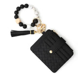 Nina Quilted Beaded Keychain Bracelet Wallet