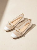 Florence Sheer Mesh Ballet Flats Cap Toe Ribbon Strap Flats