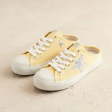 Zoe Star Patch Mule Sneakers Canvas Slip-On Backless Sneaker