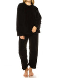 Cable Fuzzy Sherpa Fleece Pajama Sets