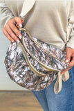 Camouflage Print Gold Chain Strap Zipper Crossbody Bag