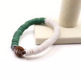 Green and White Game Day Football Bracelet | Team Jewelry